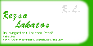 rezso lakatos business card